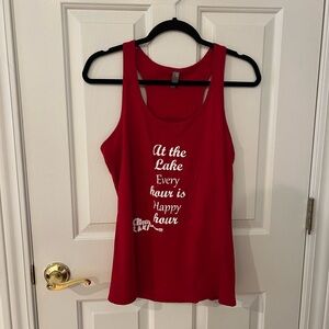 District Red Sleeveless Relaxed Tank Top